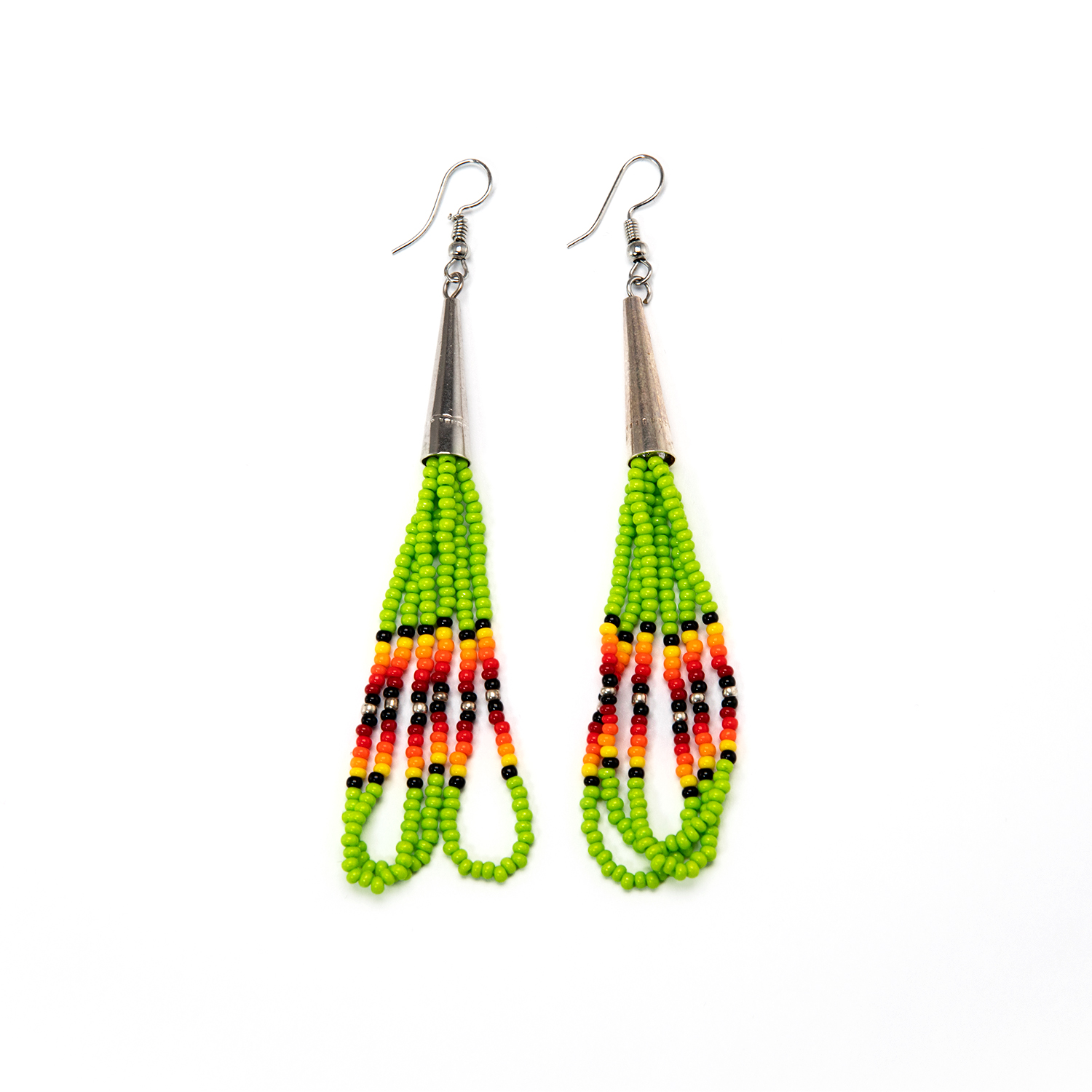 Beaded Cone Earrings